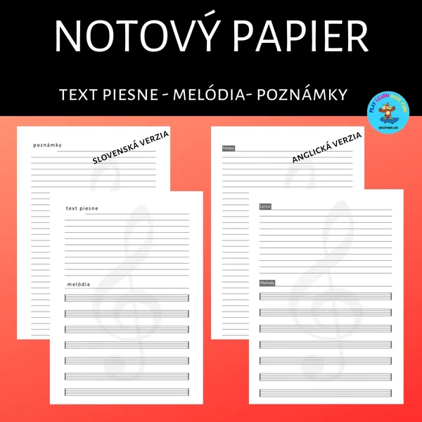 Notový papier - k zápisu piesne