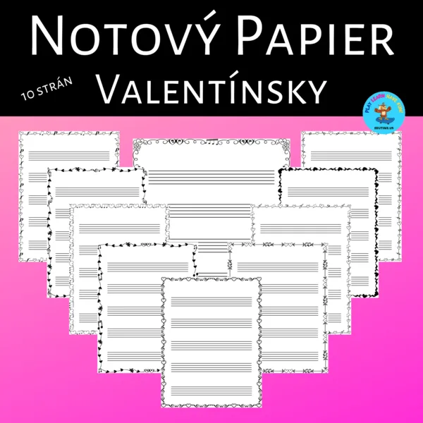 Notový papier - valentínsky