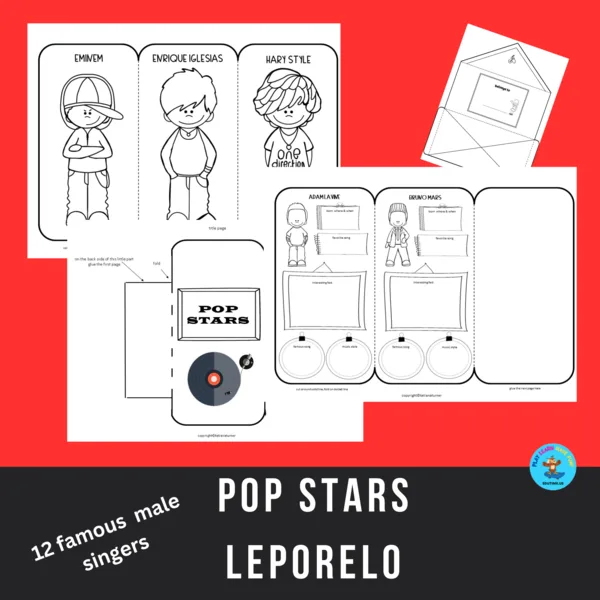 Pop stars leporelo populárnych spevákov