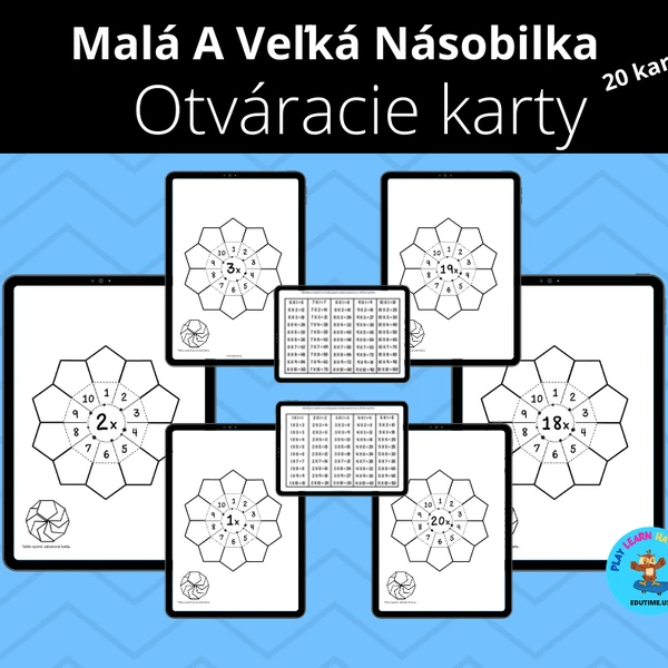 Malá a veľká násobilka - otváracie karty