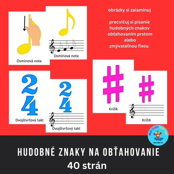 Hudobné znaky na obťahovanie