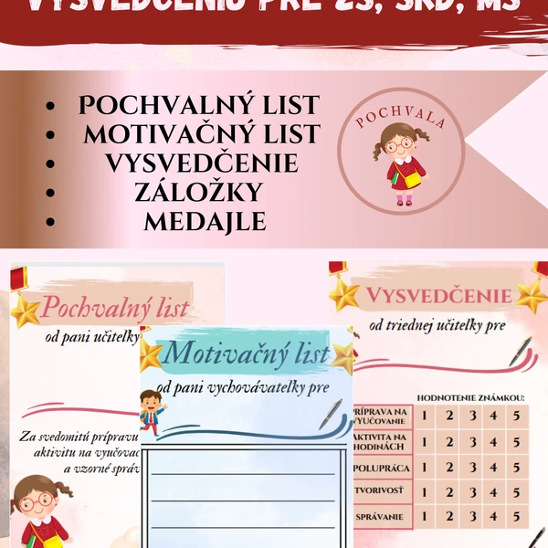 ⭐️🥇🏆 MATERIÁLY KU KONCOROČNÉMU VYSVEDČENIU DO ZŠ, ŠKD, MŠ 🏆🥇⭐️