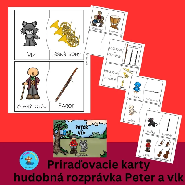Peter a vlk - priraďovacie karty