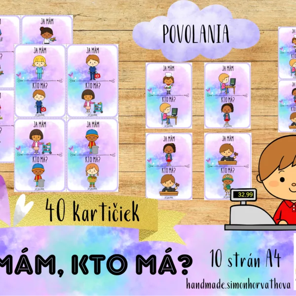 Ja mám, kto má? – Hra na tému povolania, povolania, profesie, Aktivity