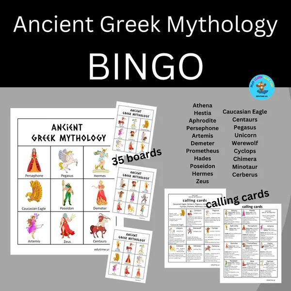 Grécka mytológia - bingo