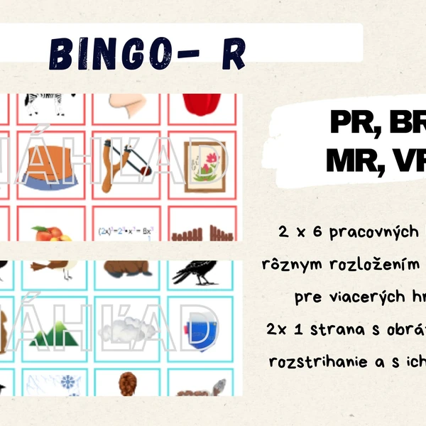 Logopedické bingo 2. - hláska R