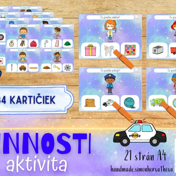 Povolania, Povolania a ich predmety, Interaktívna aktivita, štipcovanie
