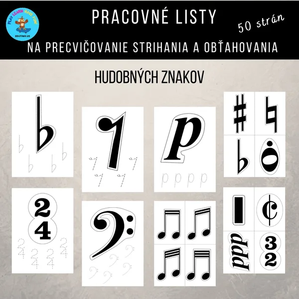 Hudobné znaky - obťahovanie, strihanie