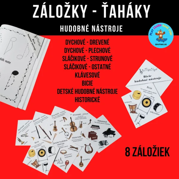 Hudobné nástroje - rohové záložky