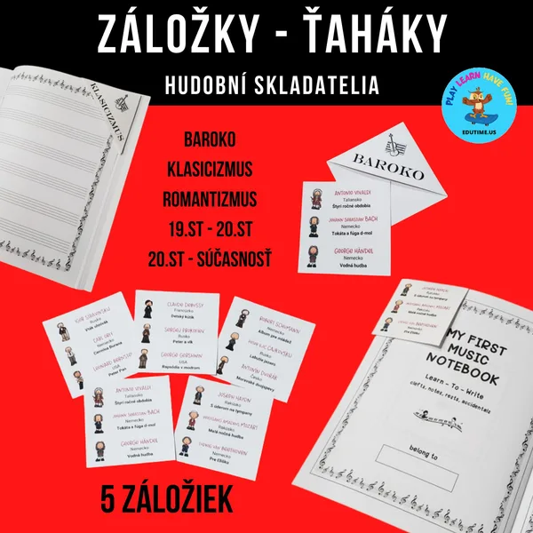 Hudobní skladatelia - rohové záložky