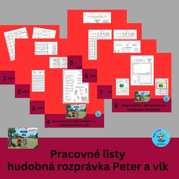 Peter a vlk - pracovné listy