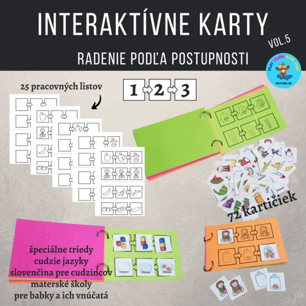Radenie podľa logickej postupnosti - interaktívne karty