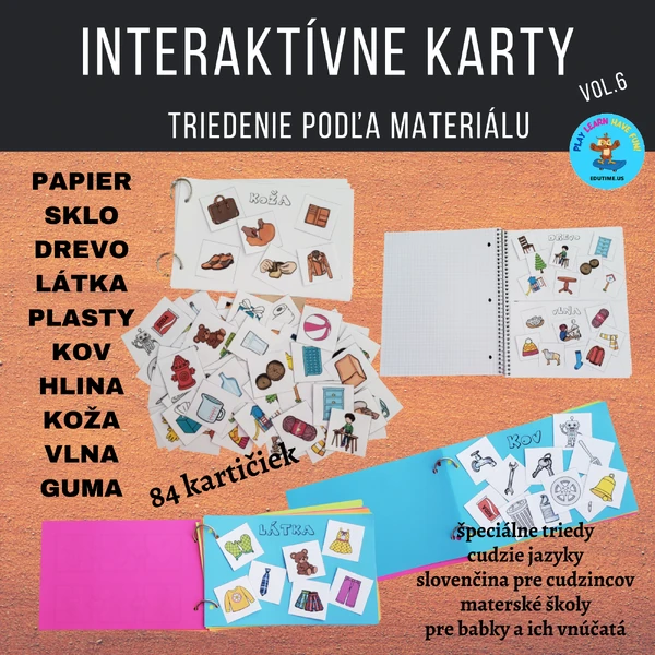 Triedenie podľa materiálu - -interaktívne karty