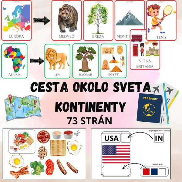 Cesta okolo sveta - kontinenty