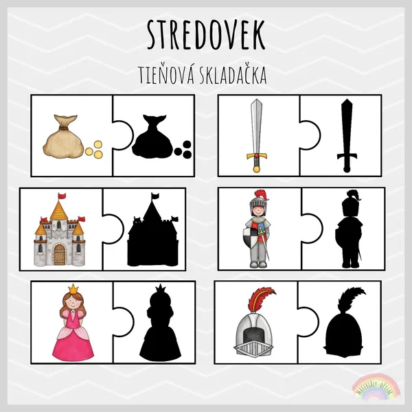 Stredovek, tieňová skladačka