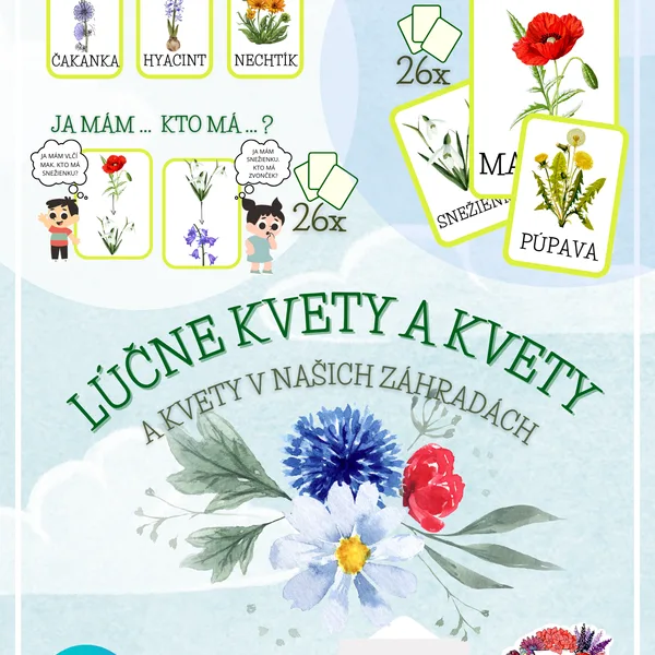 Lúčne kvety a kvety v záhrade