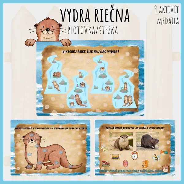 Vydra riečna,plotovka/stezka