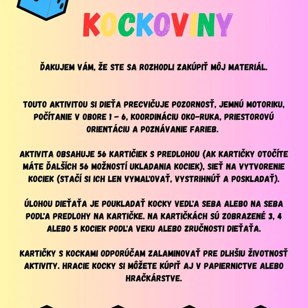 KOCKOVINY - farebná aktivita 