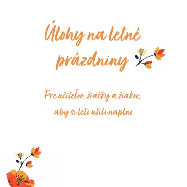 Úlohy na letné prázdniny