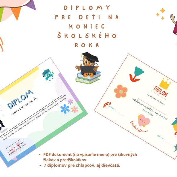Diplom/Certifikát pre deti na koniec školského roka