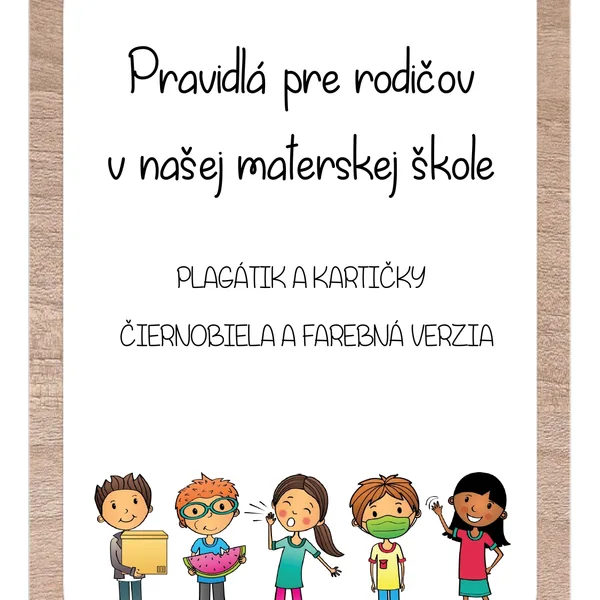 Pravidlá pre rodičov v našej materskej škole