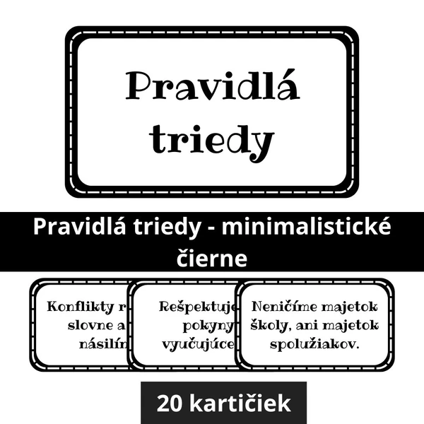 Pravidlá triedy - minimalistické čierne