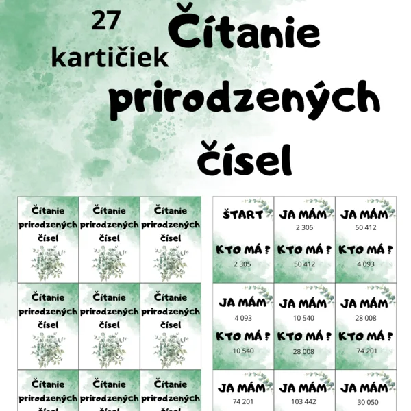 JA MÁM, KTO MÁ - čítanie veľkých čísel