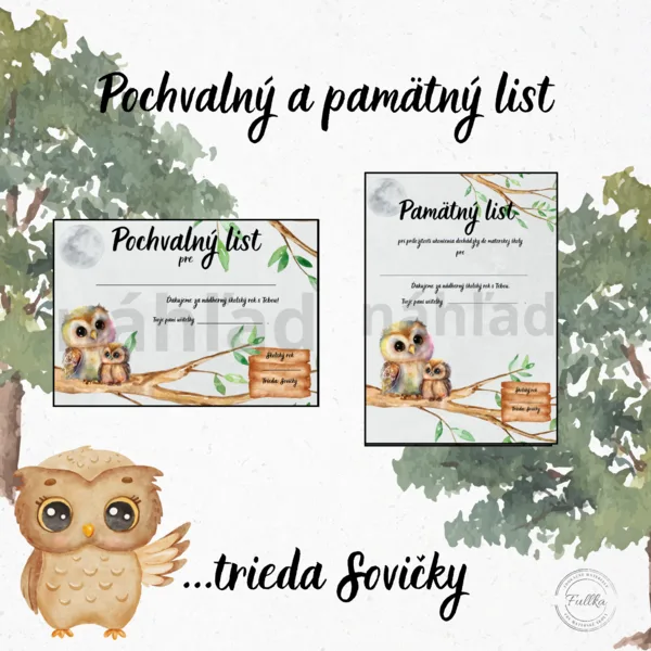 Sovičky, Pochvalný list, Pamätný list