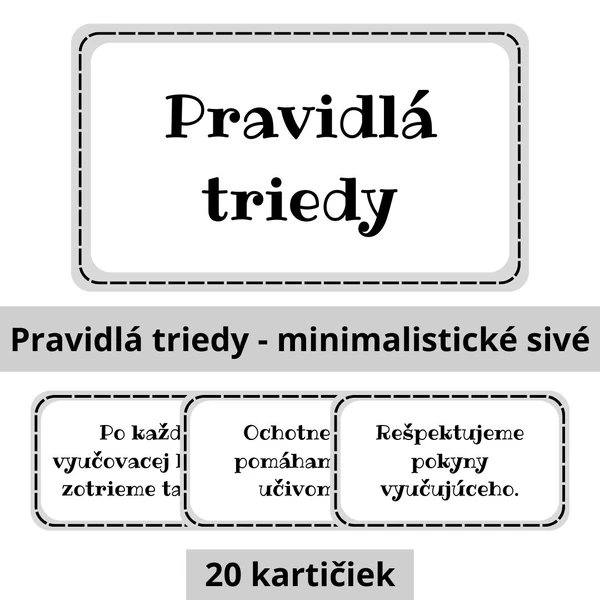 Pravidlá triedy - minimalistické sivé