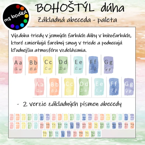 ABECEDA BOHOštýl dúha základná