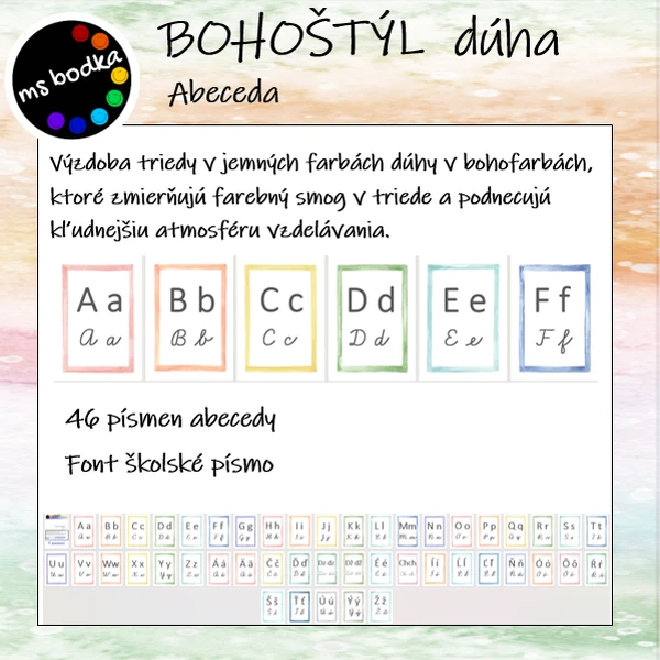 ABECEDA BOHOštýl dúha 