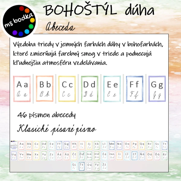 ABECEDA BOHOštýl dúha klasik