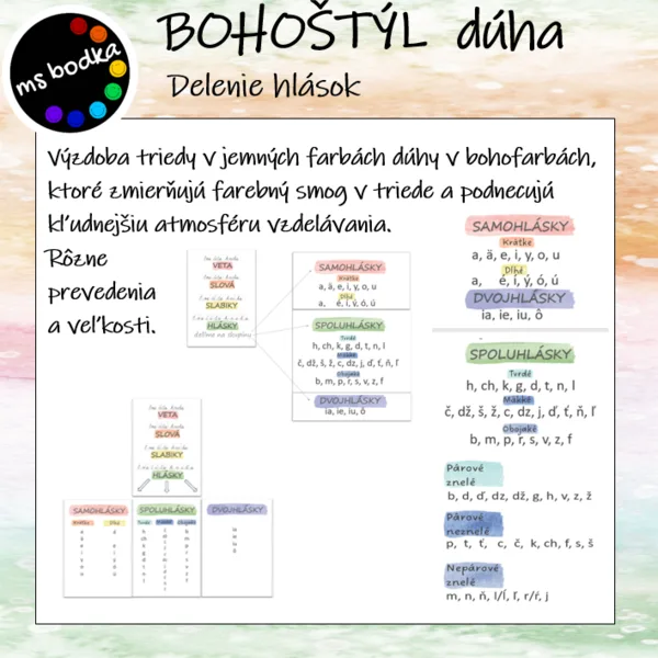 DELENIE HLÁSOK BOHOštýl dúha