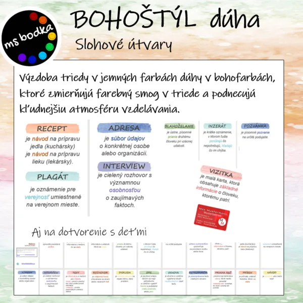 Slohové pojmy BOHOštýl dúha 