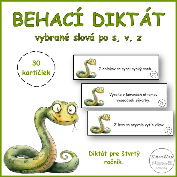 Behací diktát - vybrané slová po s, v, z