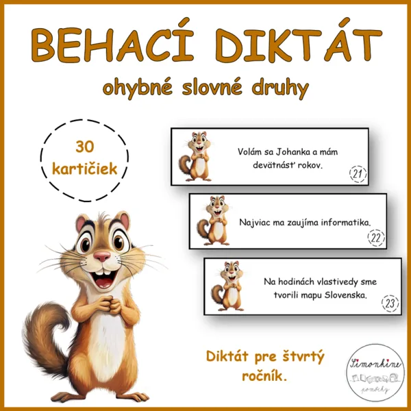 Behací diktát - ohybné slovné druhy