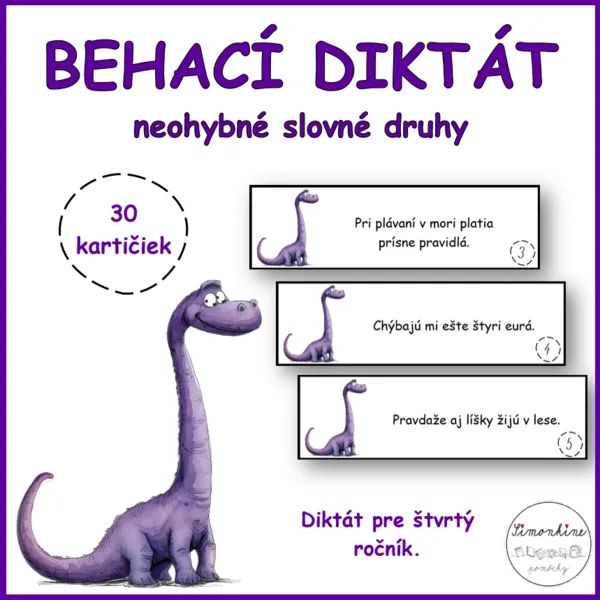 Behací diktát - neohybné slovné druhy