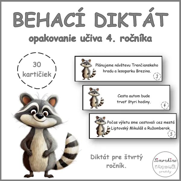 Behací diktát - opakovanie učiva 4. ročníka