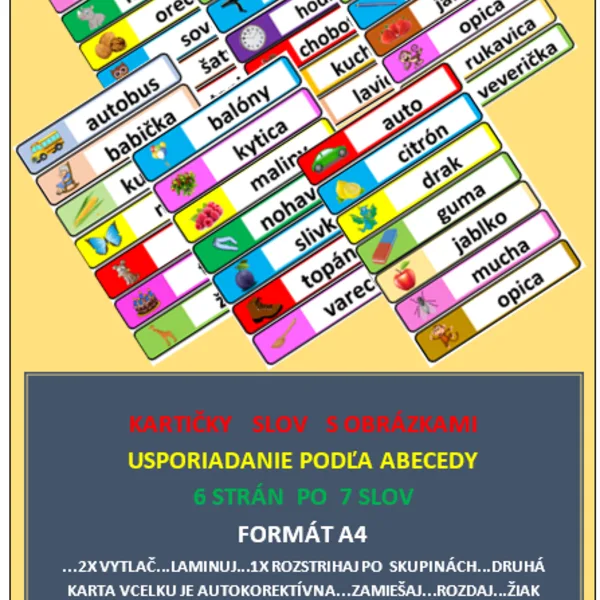 ABECEDA. Kartičky na usporiadanie 