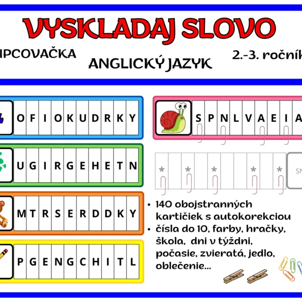 VYSKLADAJ SLOVO - ANGLICKÝ JAZYK