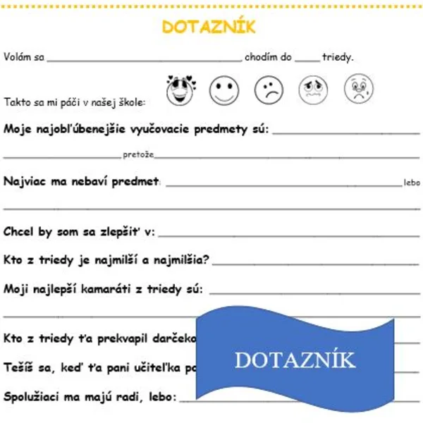 Dotazník pre 1. stupeň
