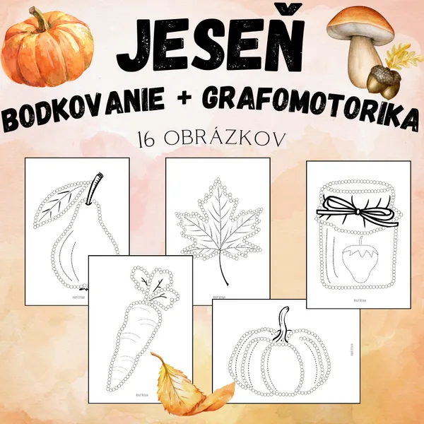 Bodkovanie, grafomotorika - jeseň