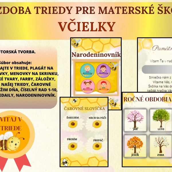 SÚBOR: VÝZDOBA TRIEDY - VČIELKY PRE MŠ