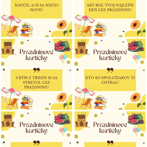 Komunikačné kartičky, Zábavné čítanie, Hry na upevnenie klímy, Motivačné karty