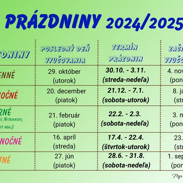 PRÁZDNINY 24/25