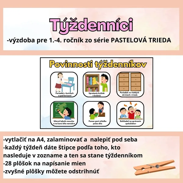 Týždenníci - služba (pastelové)