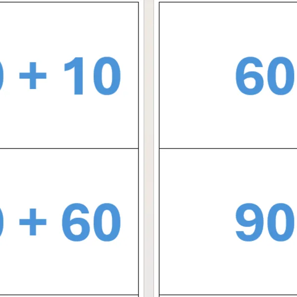 Autokorektívne karty - počítanie do 100 bez prechodu