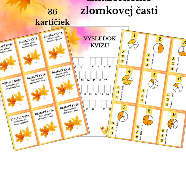 Behací kvíz - znázornenie zlomkovej časti