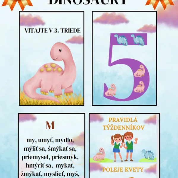 🦖🦖🦖 Výzdoba triedy do 1-4 ročníka -DINOSAURY 🦖🦖🦖 2024/25