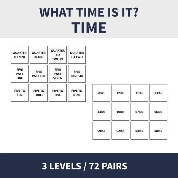 ENG - WHAT TIME IS IT? (PEXESO S ANGLICKÝMI ČASY)